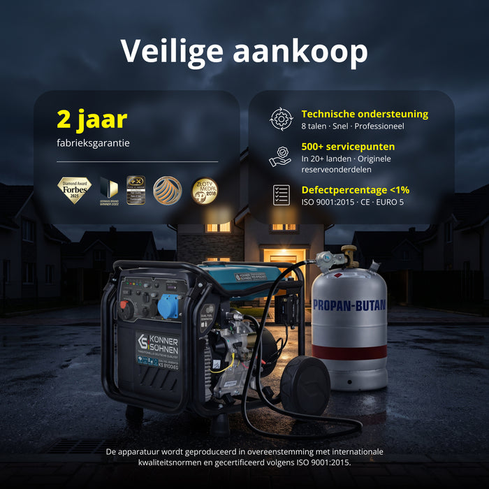 LPG/benzine invertergenerator KS 8100iEG