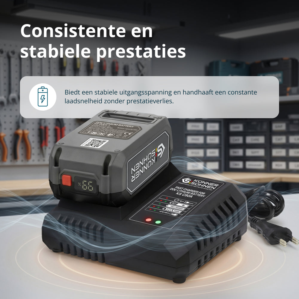 Snellader voor 20V lithiumbatterij KS C90A