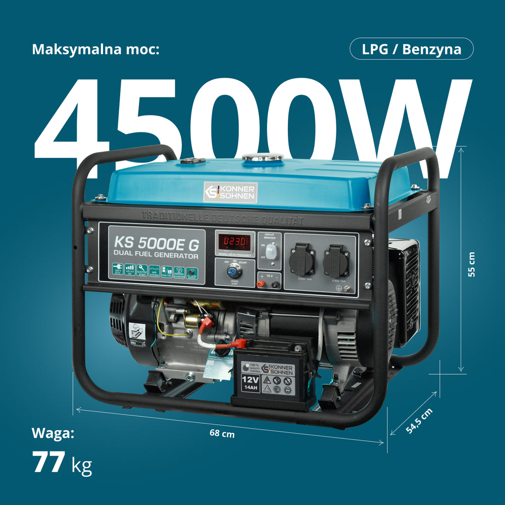 Generator LPG/Benzyna „Könner & Söhnen” KS 5000E G