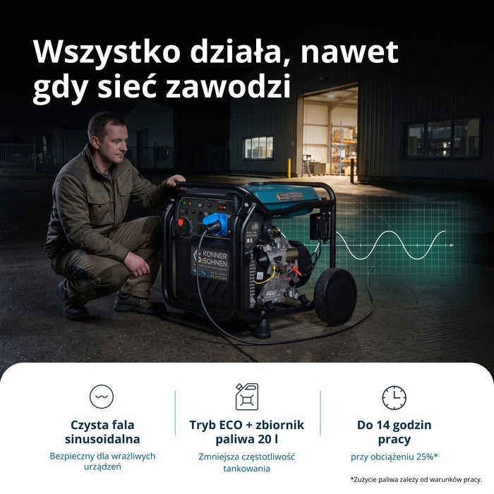 Inwerterowy generator LPG/benzyna KS 8100iEG (Odnowiony – Stan dobry)