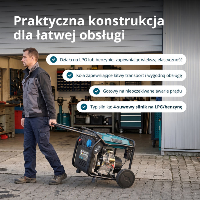 Inwerterowy generator LPG/benzyna KS 8100iEG (Odnowiony – Stan dobry)