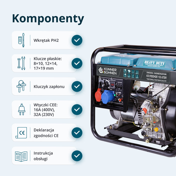 Generator diesla „Könner & Söhnen” KS 9100HDE-1/3 ATSR (EURO V)