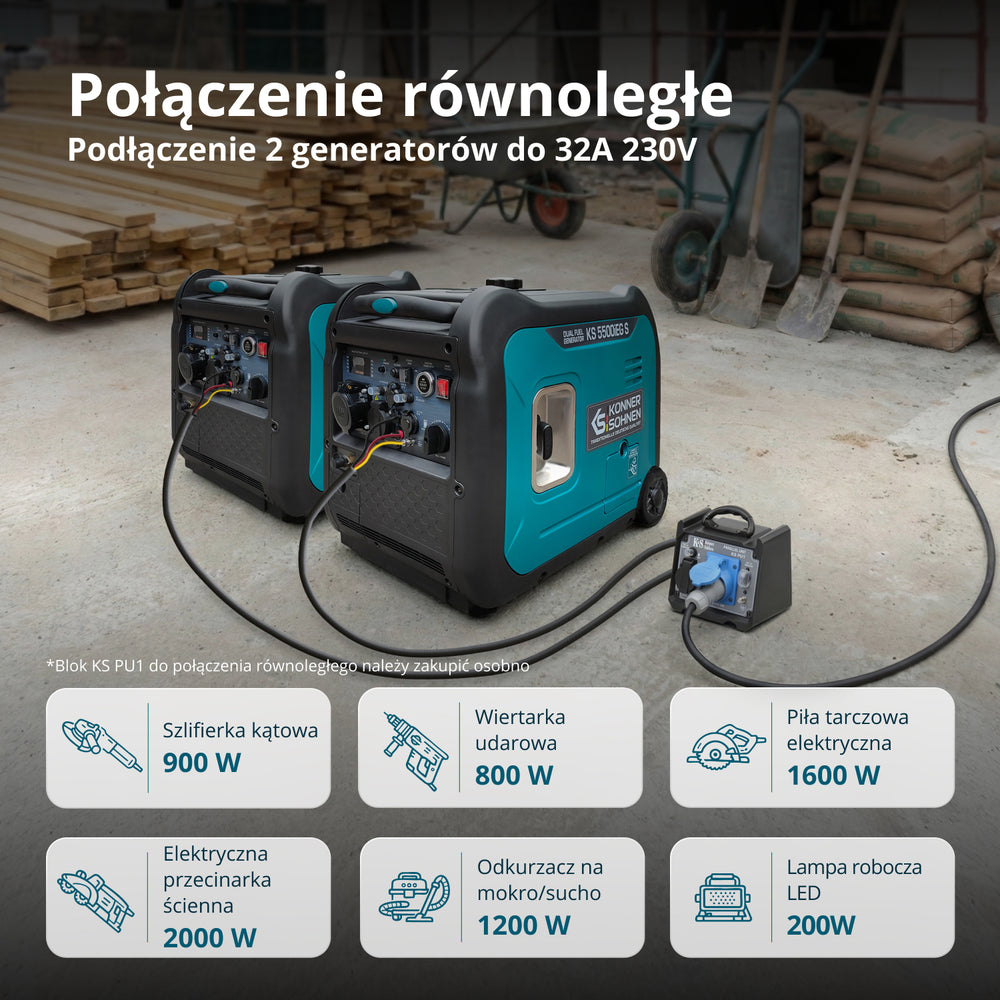 Inwerterowy generator LPG/benzyna KS 5500iEG S