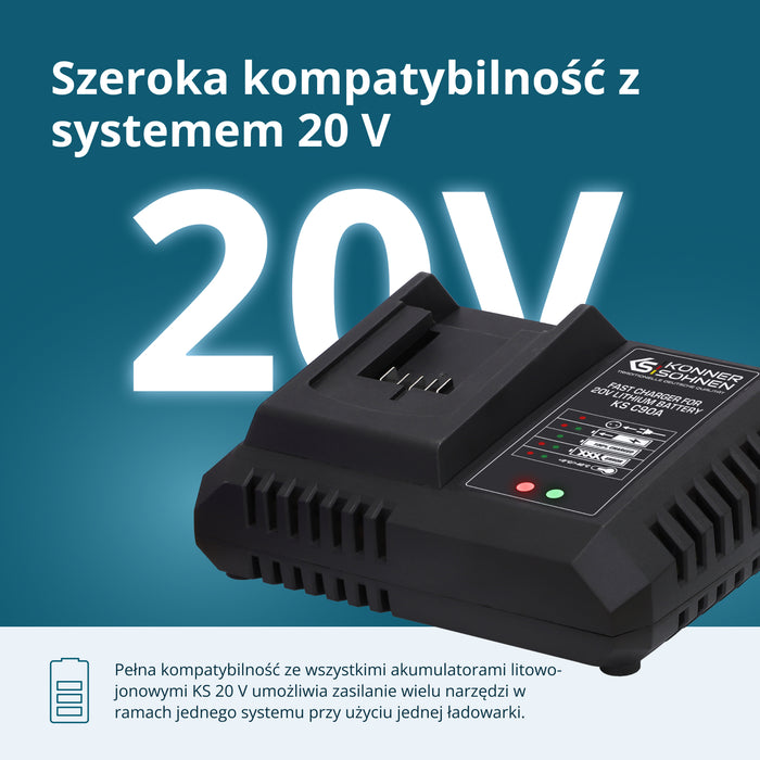 Szybka ładowarka do akumulatorów litowo-jonowych 20V KS C90A