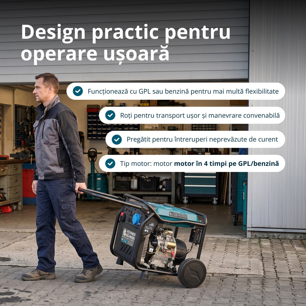 Generator cu inverter pe GPL/benzină KS 8100iEG (Recondiționat – Stare Bună)