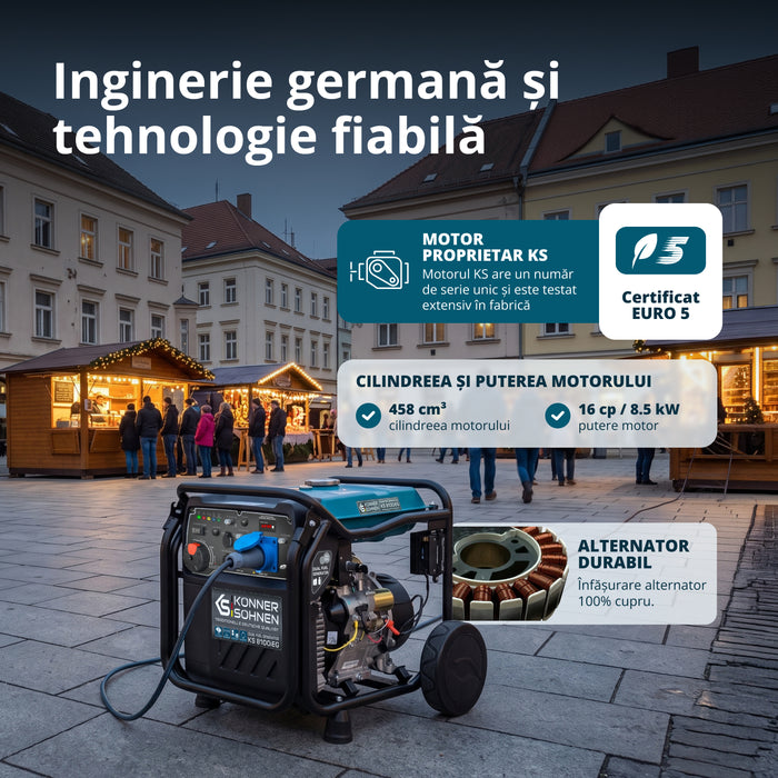 Generator cu inverter pe GPL/benzină KS 8100iEG (Recondiționat – Stare Bună)