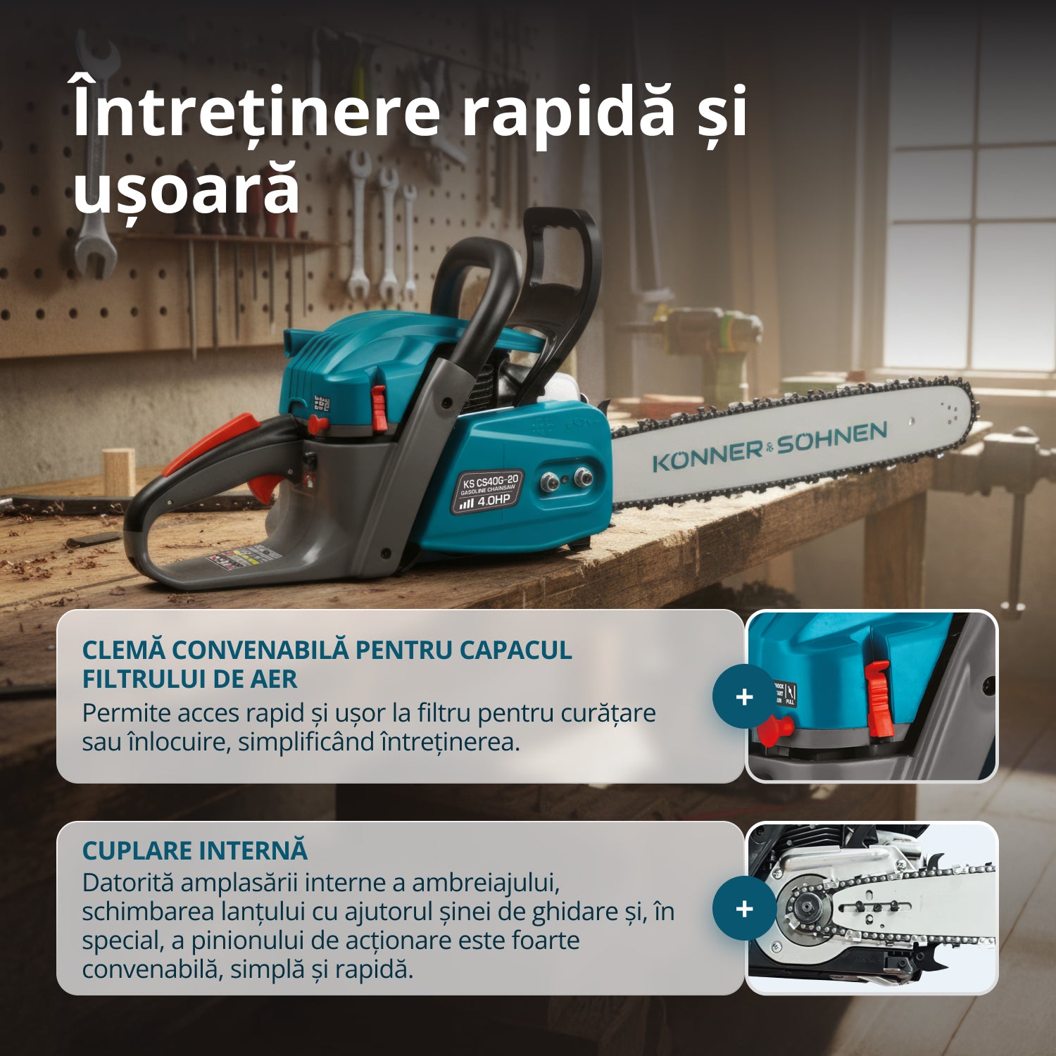 Drujbă pe benzină KS CS40G-20